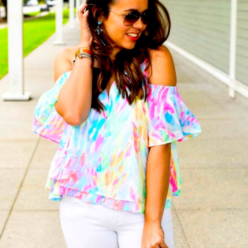 Lilly Pulitzer Bellamie Top Sparkling Sands